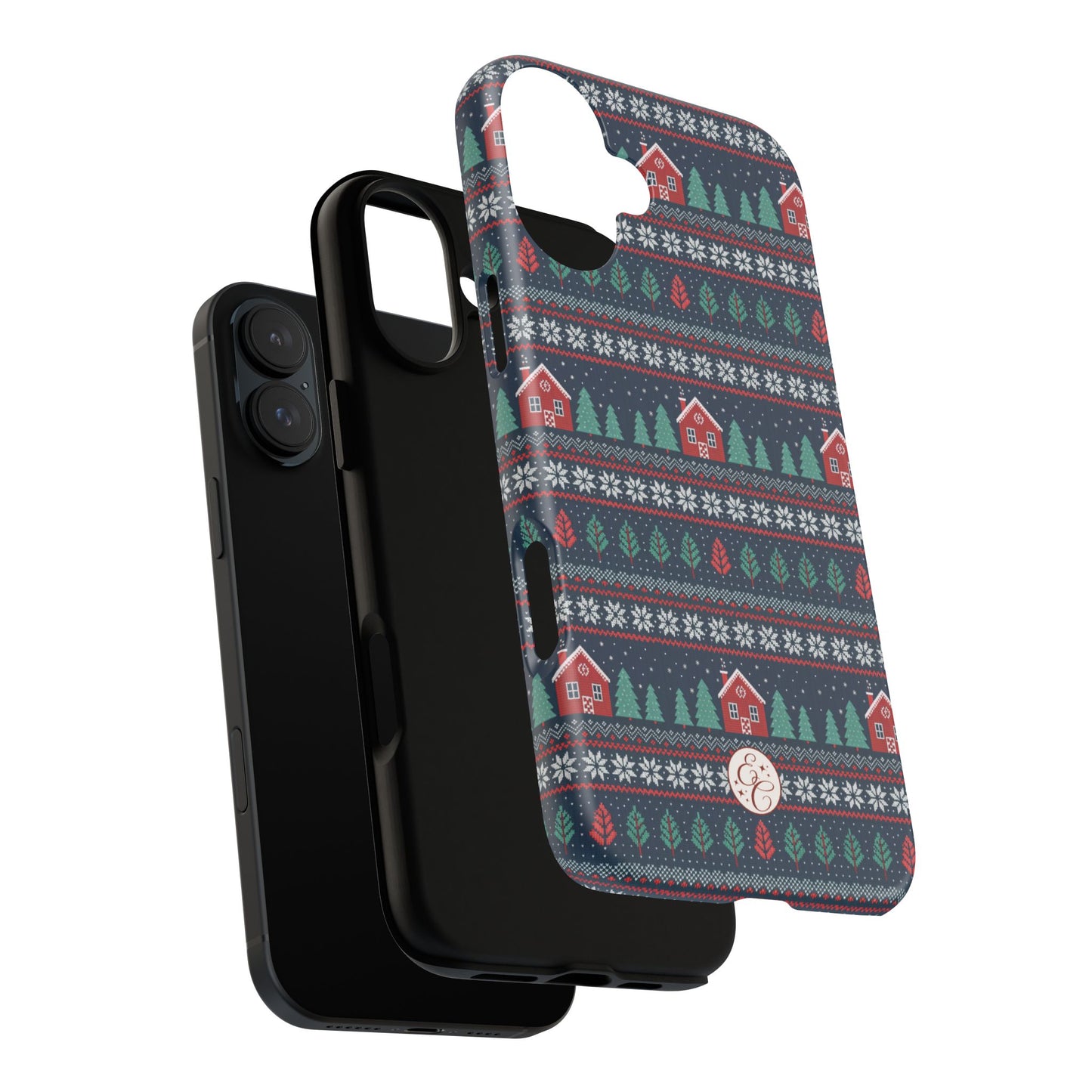 Winter Cottage Pattern Tough Phone Case