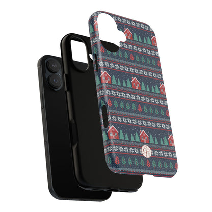 Winter Cottage Pattern Tough Phone Case