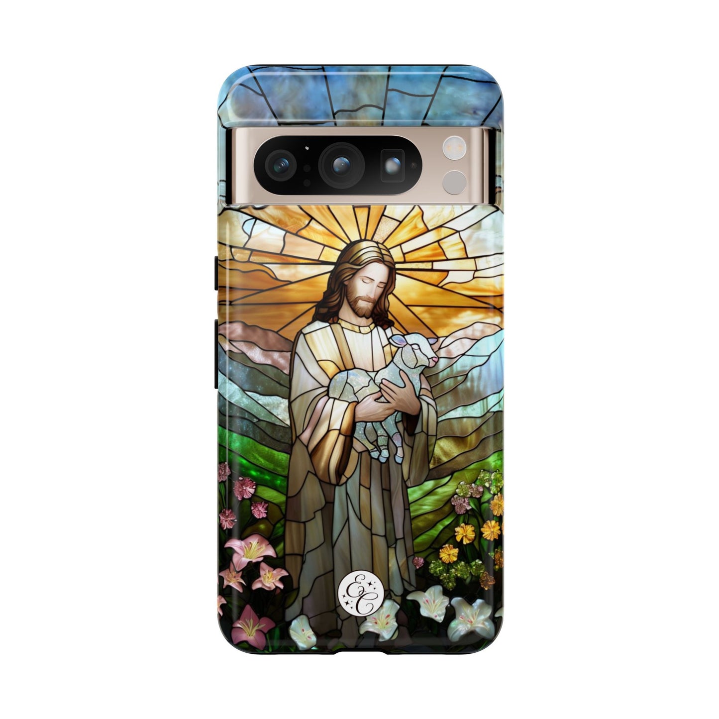 Jesus Holding a Lamb Stained Glass Tough Phone Case