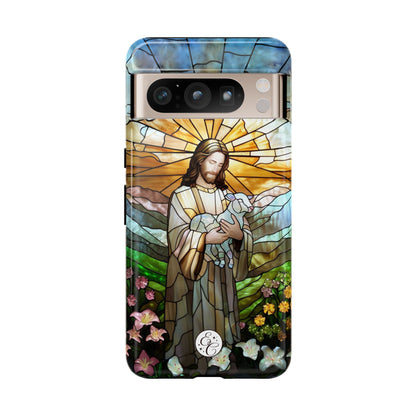 Jesus Holding a Lamb Stained Glass Tough Phone Case
