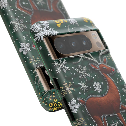 Merry Christmas Reindeer Tough Phone Case