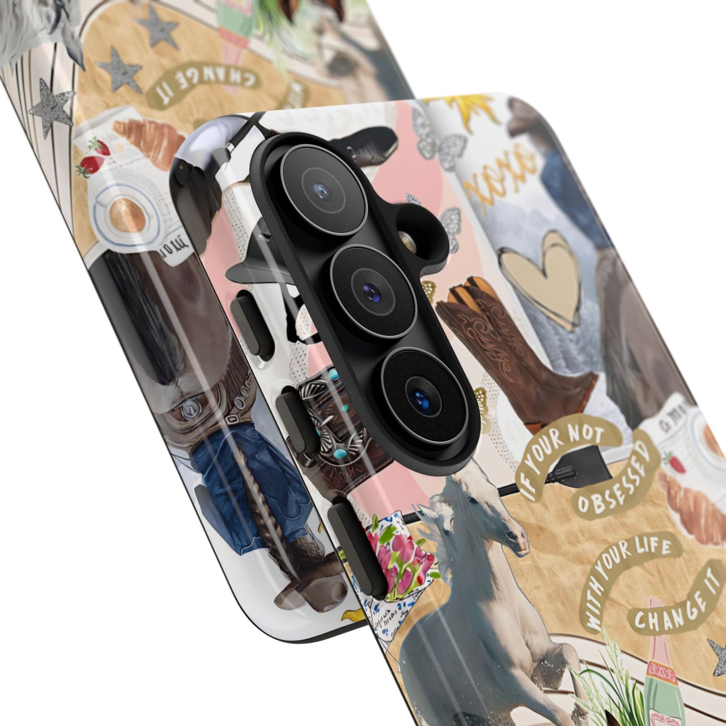 Equestrian Cowgirl Collage Tough Phone Case