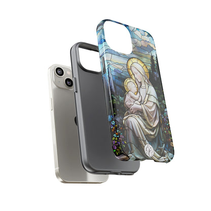 Virgin Mary with Baby Jesus Stained Glass Tough Phone Case