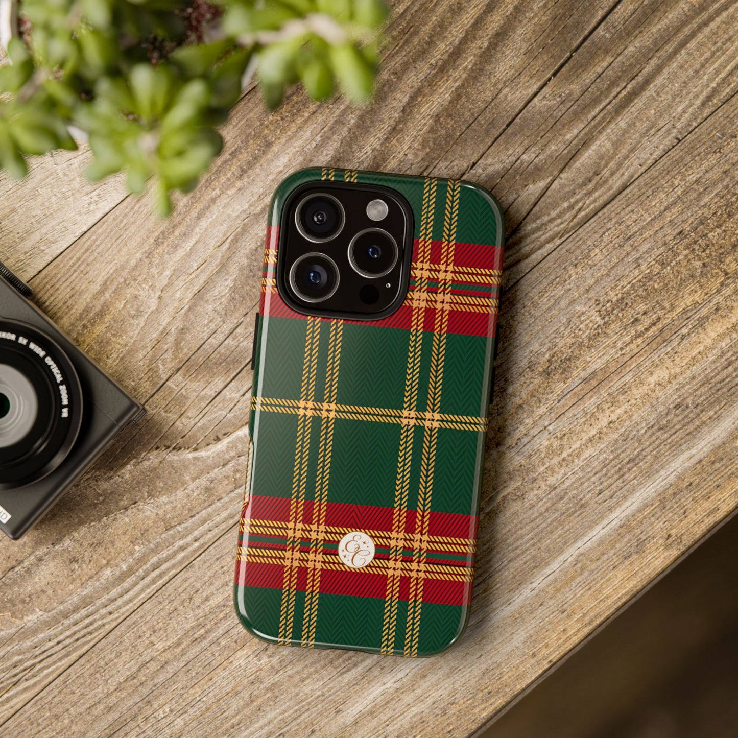 Green Red & Gold Plaid Tough Phone Case