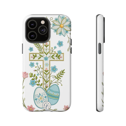 Vintage Easter Floral Cross Tough Phone Case