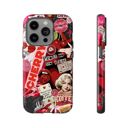 Cherry Theme Retro Collage Tough Phone Case