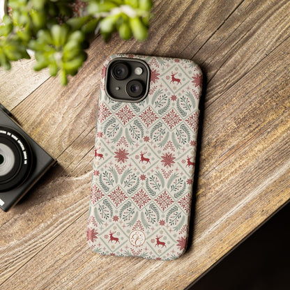 Red Reindeer Christmas Pattern Phone Case
