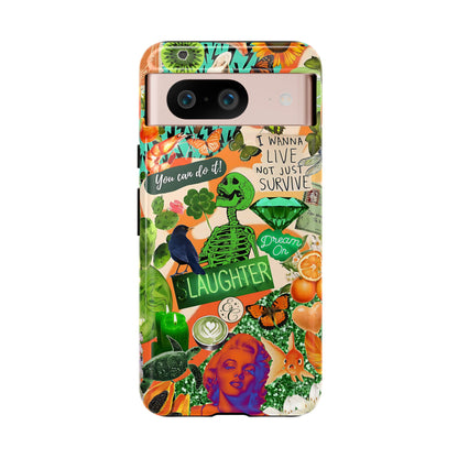 Green and Orange Collage Tough Phone Case