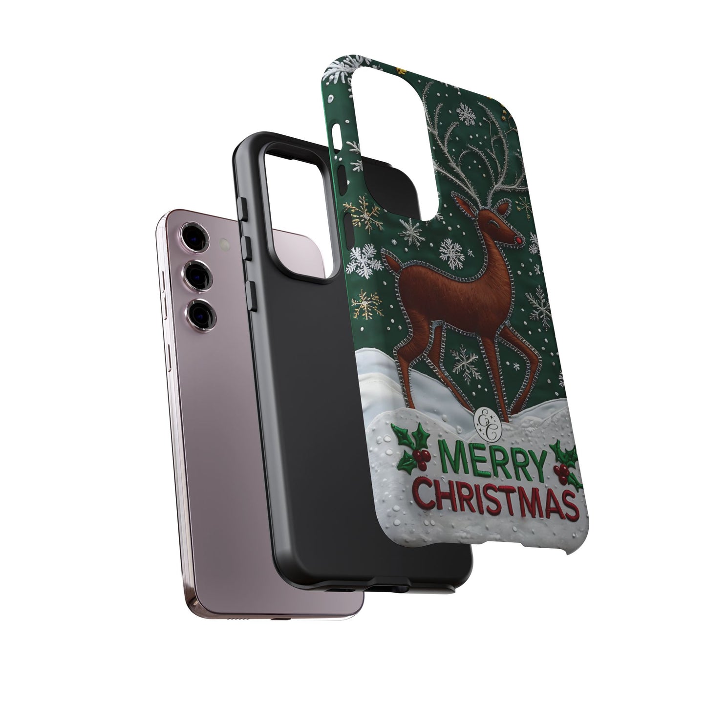 Merry Christmas Reindeer Tough Phone Case