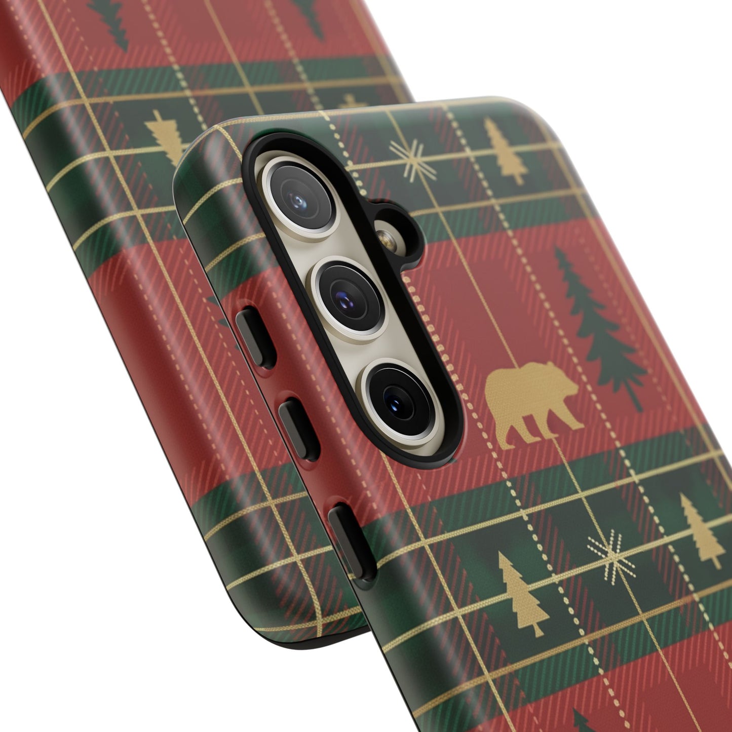 Christmas Bear Plaid Tough Phone Case