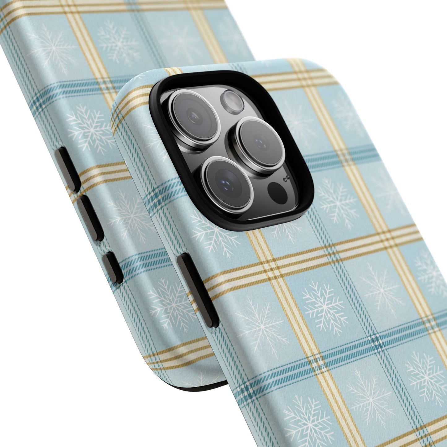 Blue Winter Plaid Tough Phone Case
