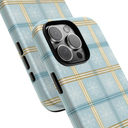 Blue Winter Plaid Tough Phone Case