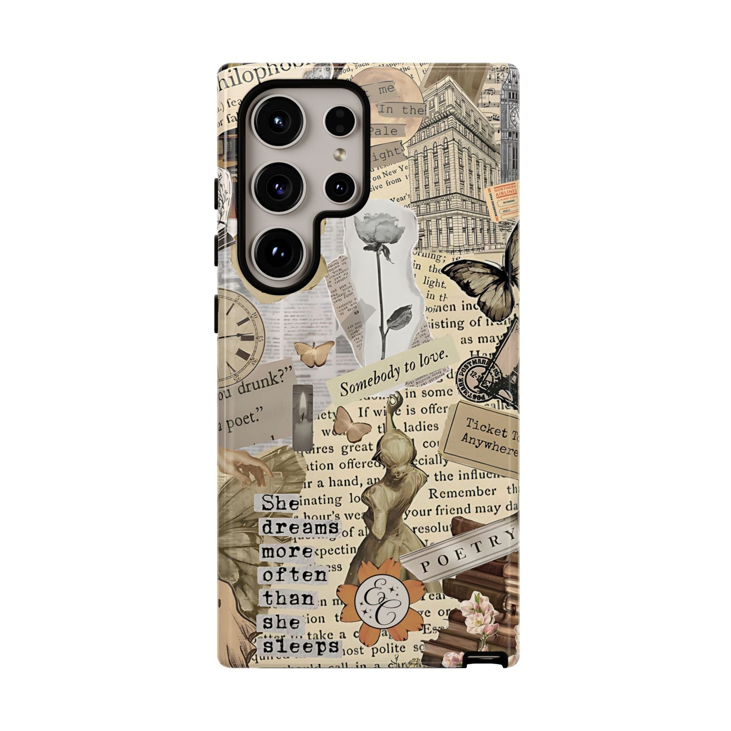 Library Romance Collage Tough Phone Cases