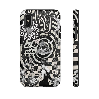 Black and White Psychedelic Art Tough Phone Case