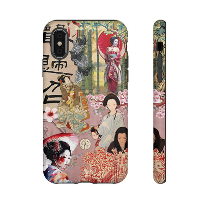 Japanese Geisha Collage Tough Phone Case