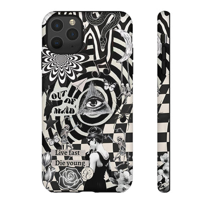 Black and White Psychedelic Art Tough Phone Case