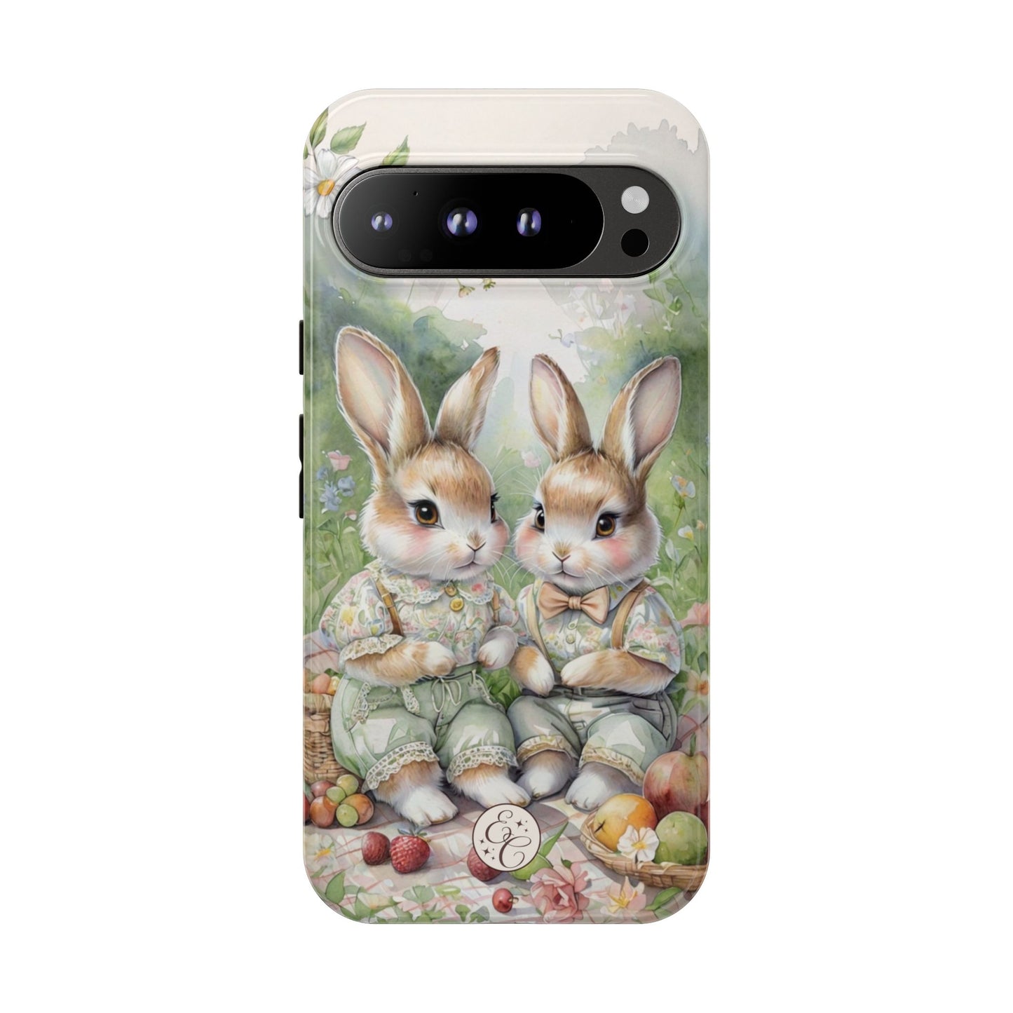 Vintage Bunny Picnic Tough Phone Case