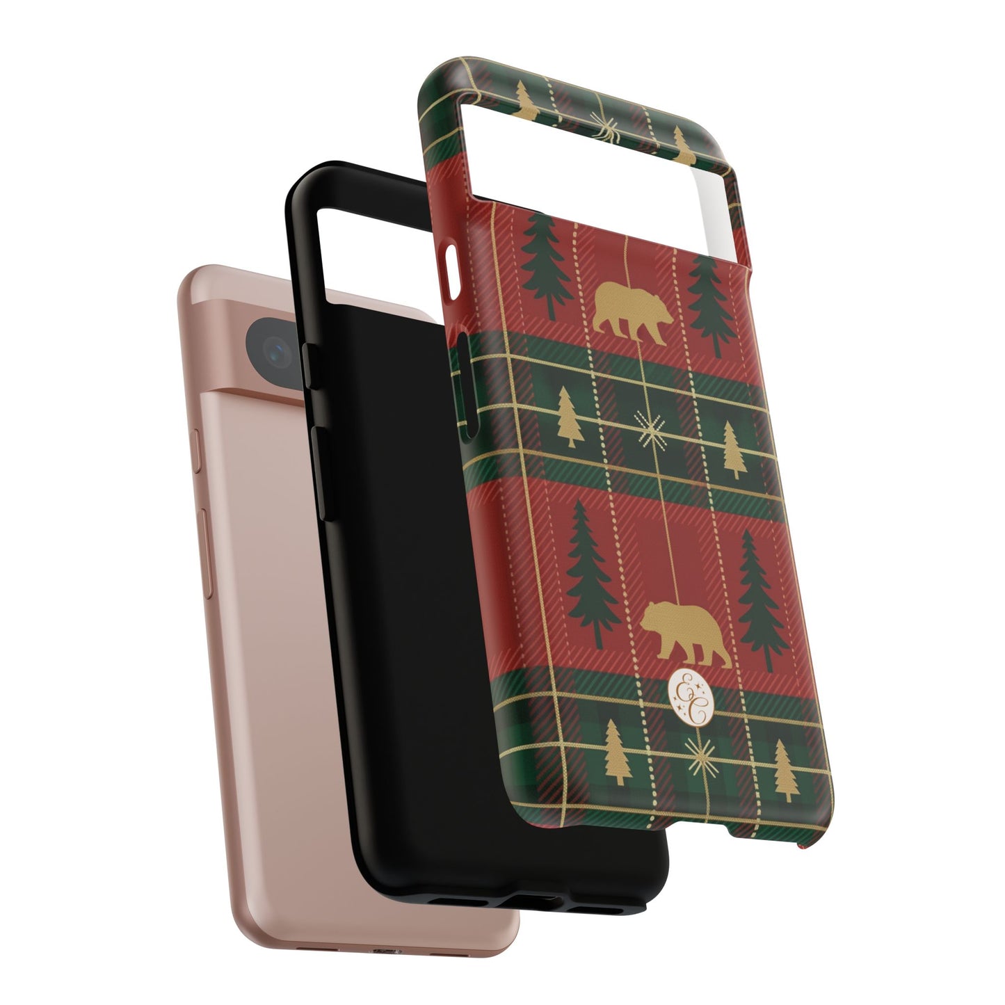Christmas Bear Plaid Tough Phone Case