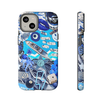 Eclectic Blue Collage Tough Phone Case