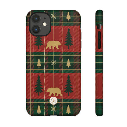 Christmas Bear Plaid Tough Phone Case