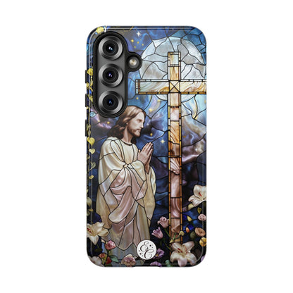 Jesus Praying Stained Glass Tough Phone Case