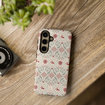 Red Reindeer Christmas Pattern Phone Case