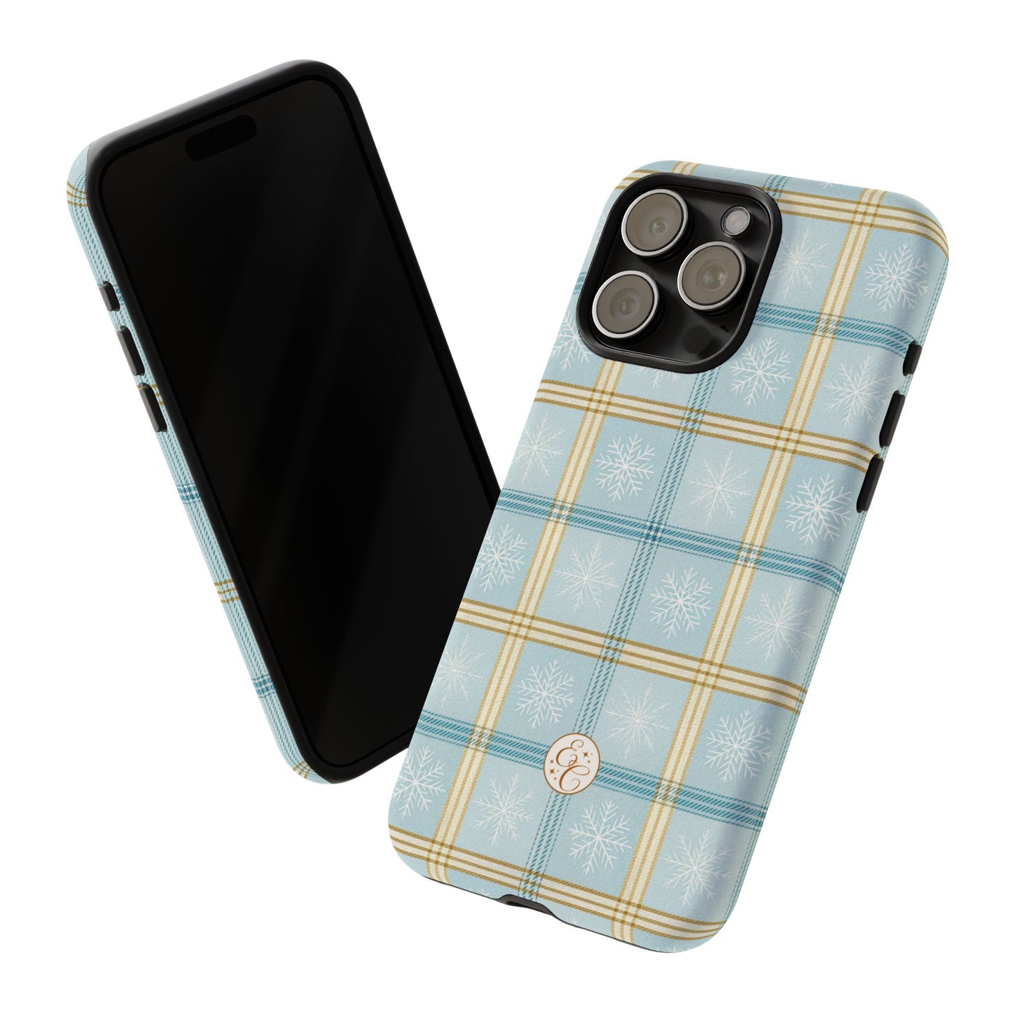 Blue Winter Plaid Tough Phone Case