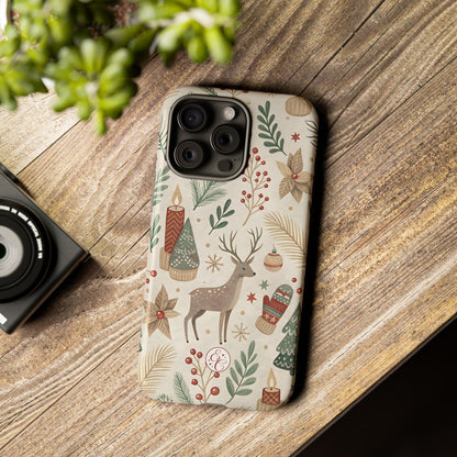 Rustic Christmas Reindeer Tough Phone Case