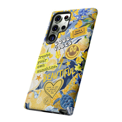 Yellow and Blue Collage Tough Phone Case