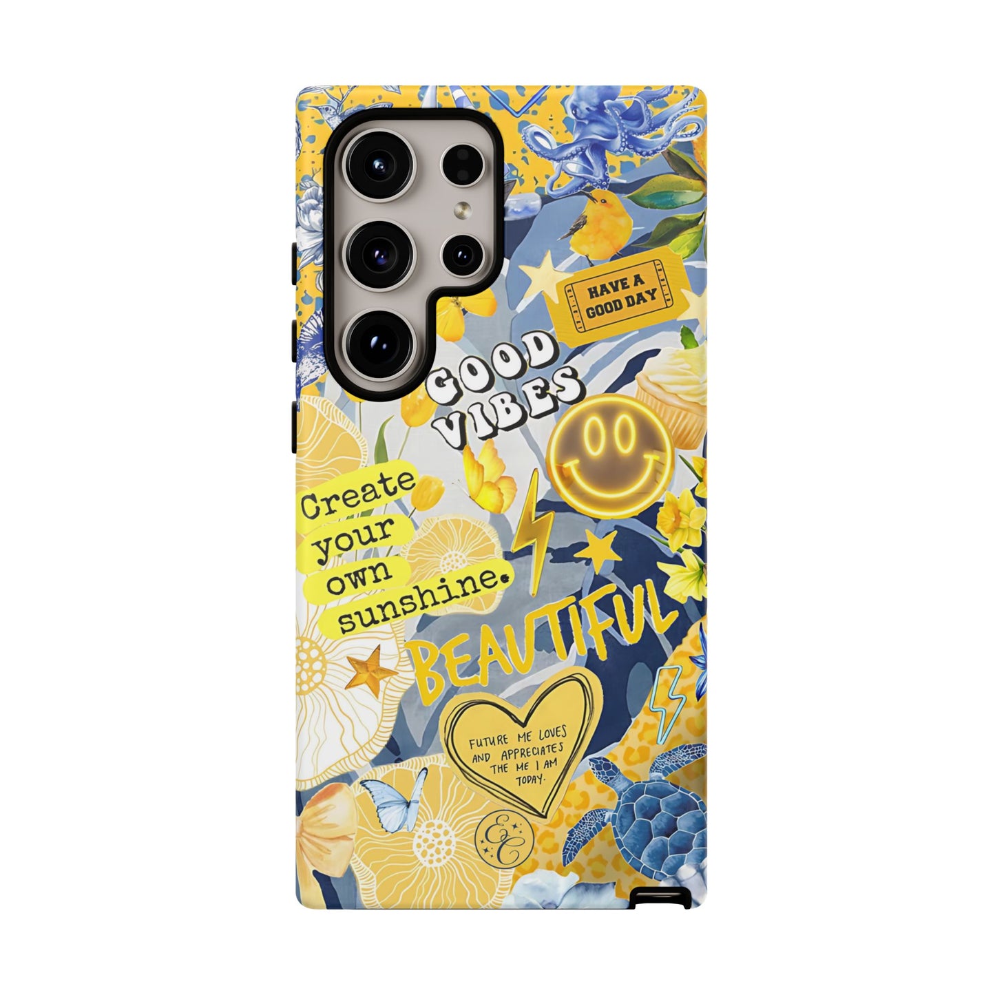 Yellow and Blue Collage Tough Phone Case