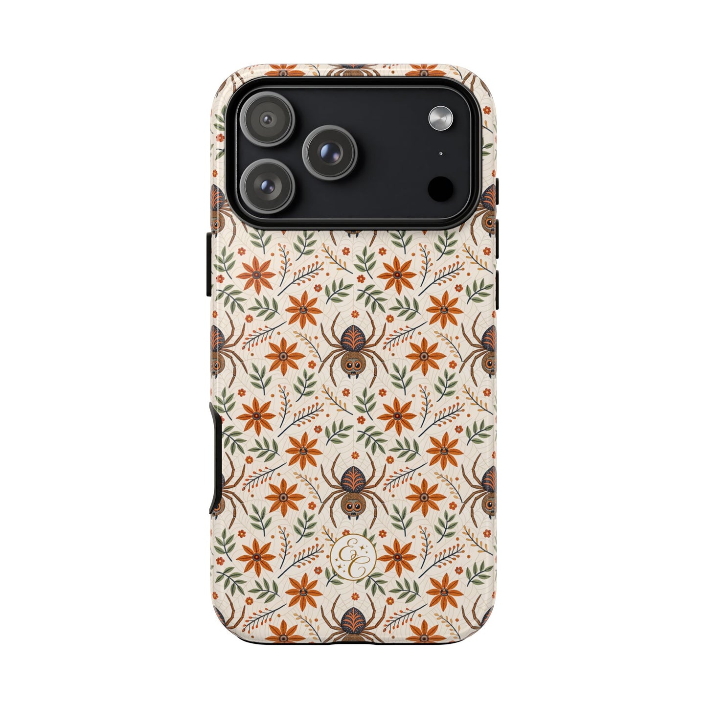 Boho Floral Spider Pattern Tough Phone Case