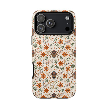 Boho Floral Spider Pattern Tough Phone Case