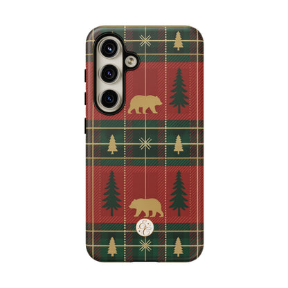 Christmas Bear Plaid Tough Phone Case