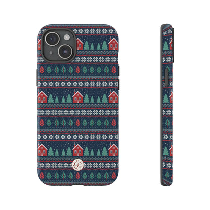 Winter Cottage Pattern Tough Phone Case