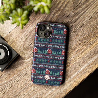 Winter Cottage Pattern Tough Phone Case