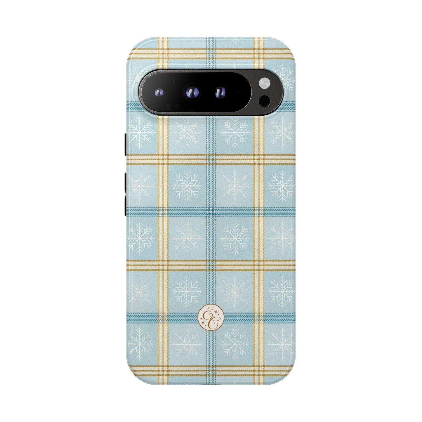 Blue Winter Plaid Tough Phone Case