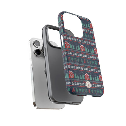 Winter Cottage Pattern Tough Phone Case
