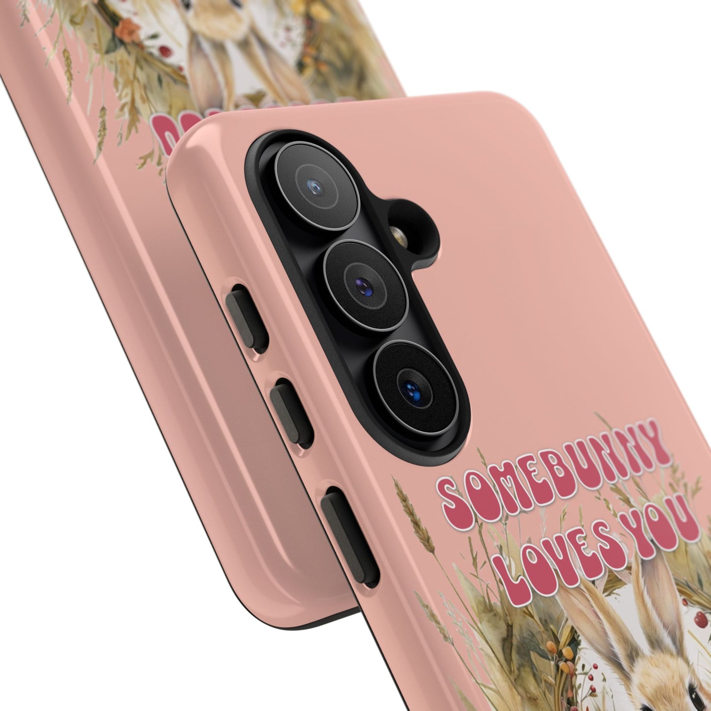 Somebunny Loves You Tough Phone Case - Peach