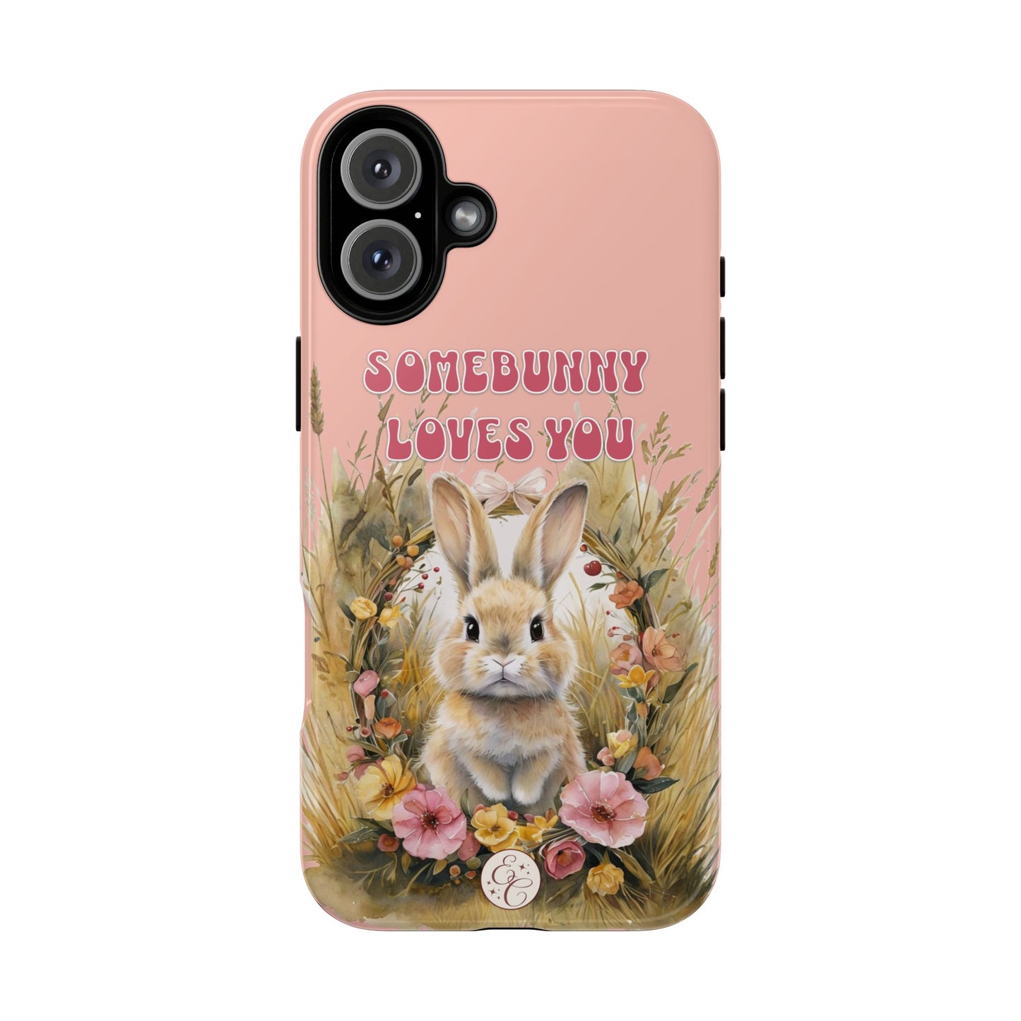 Somebunny Loves You Tough Phone Case - Peach