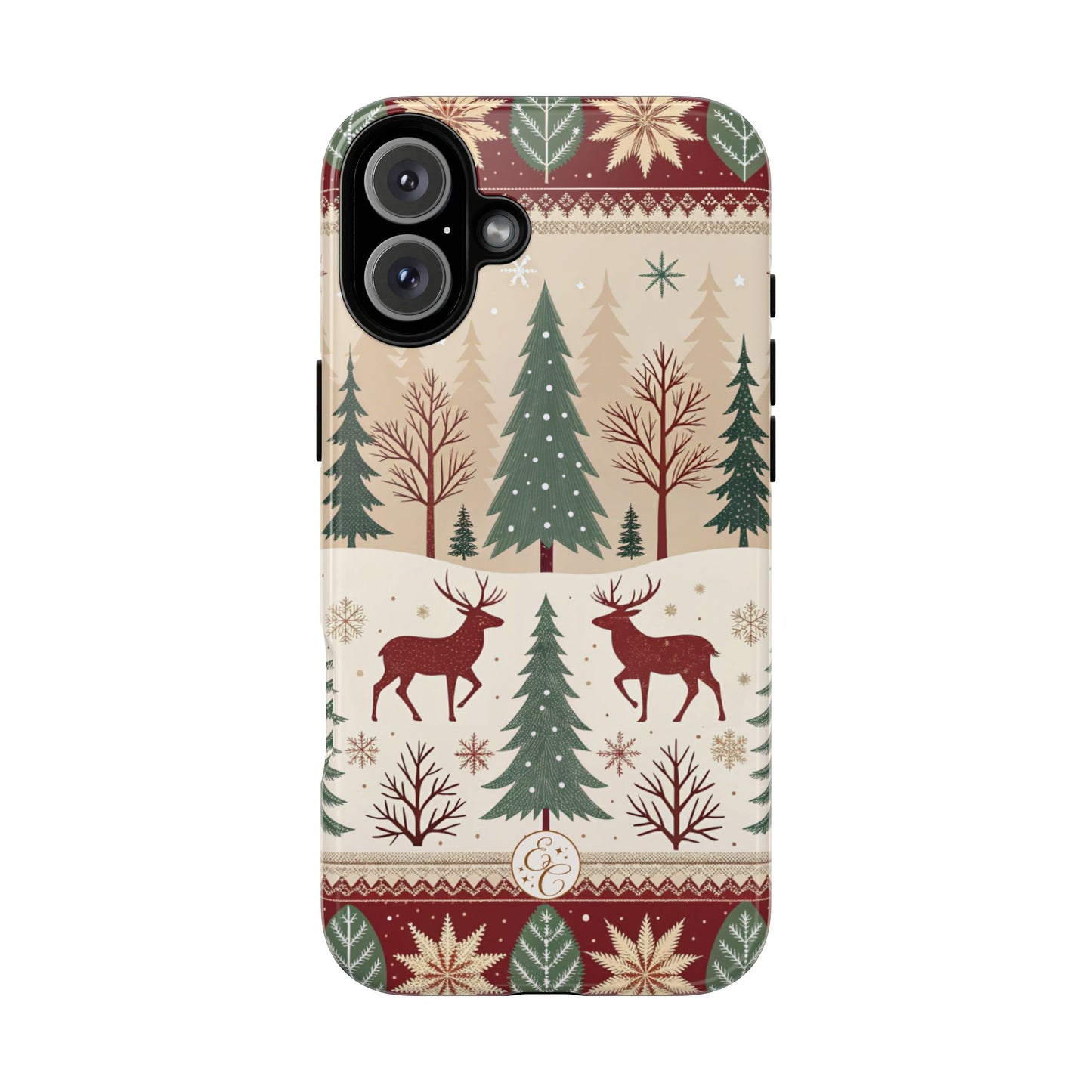 Vintage Christmas Reindeer Tough Phone Case