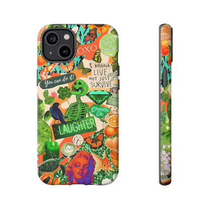 Green and Orange Collage Tough Phone Case