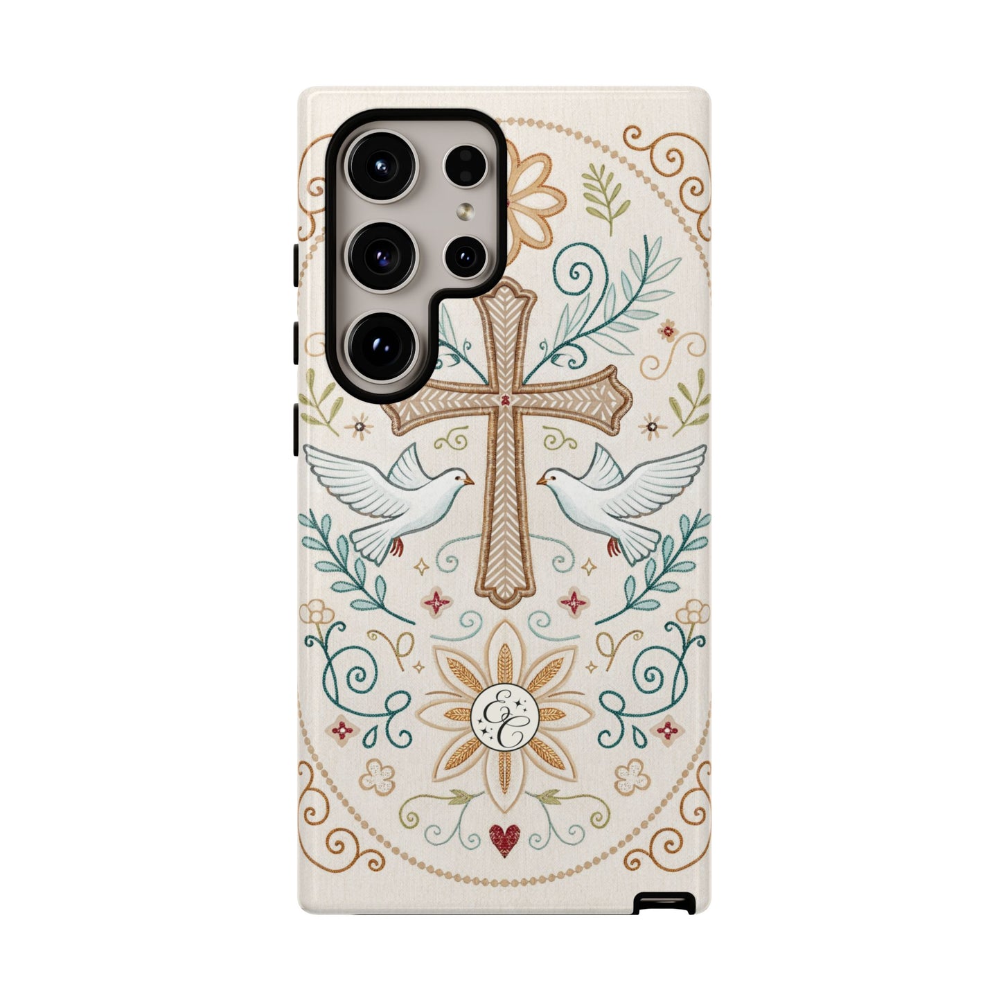Christian Cross and Doves Tough Phone Case