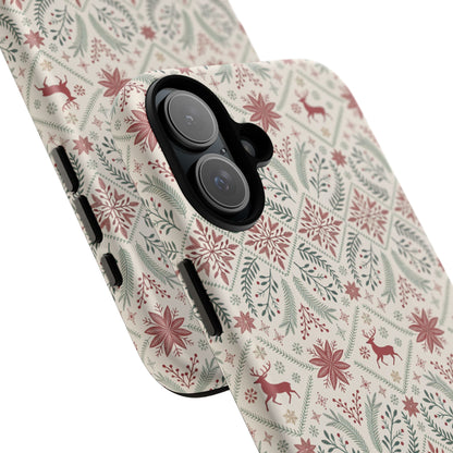 Red Reindeer Christmas Pattern Phone Case