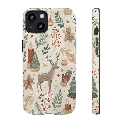 Rustic Christmas Reindeer Tough Phone Case