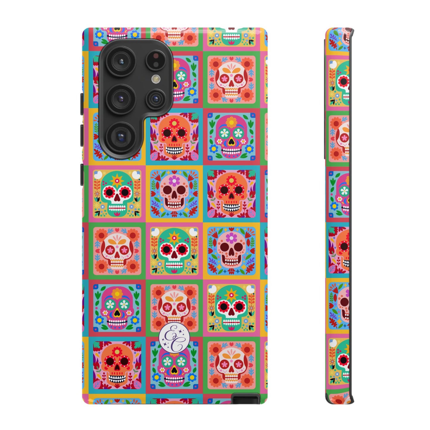 Colorful Sugar Skull Pattern Tough Phone Case
