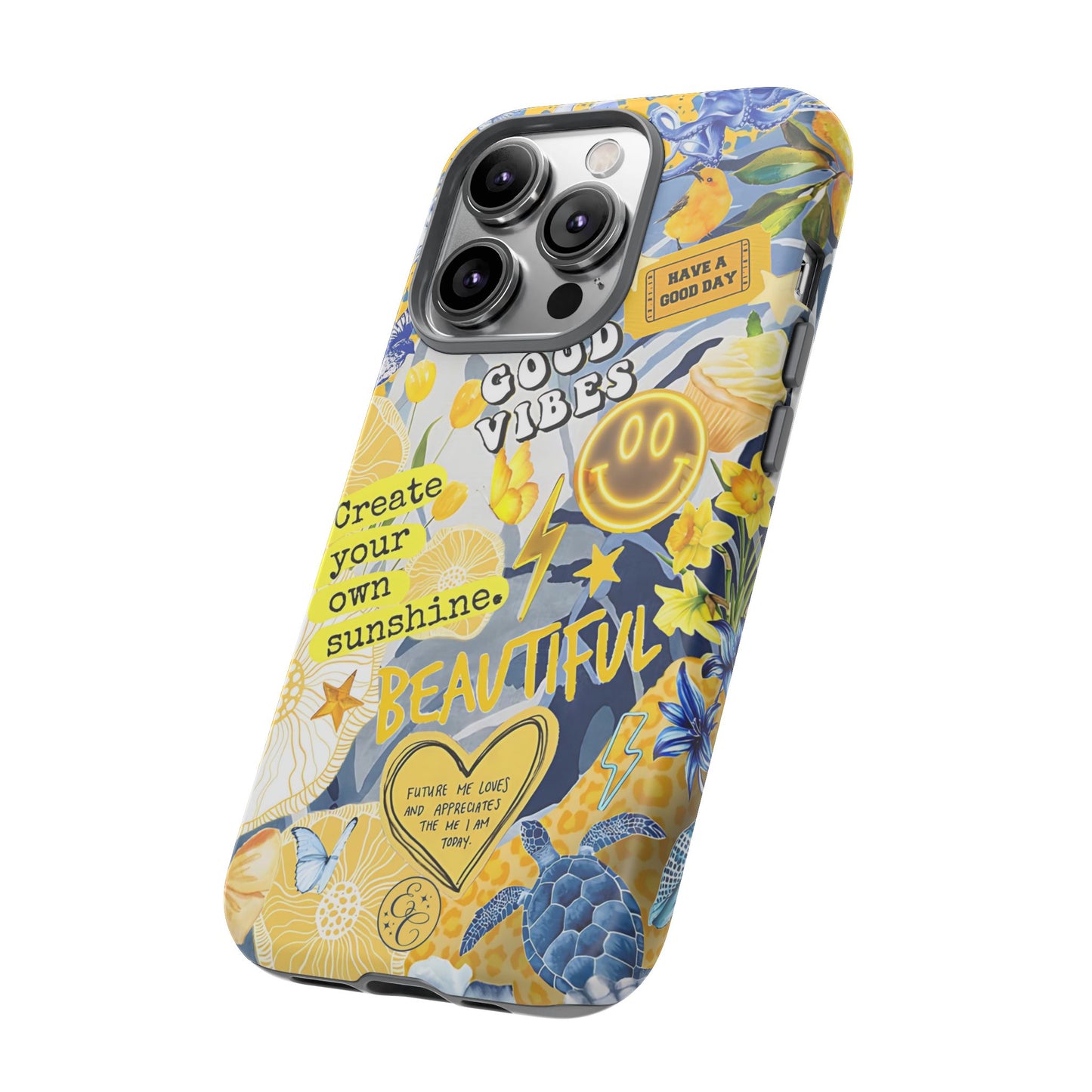 Yellow and Blue Collage Tough Phone Case