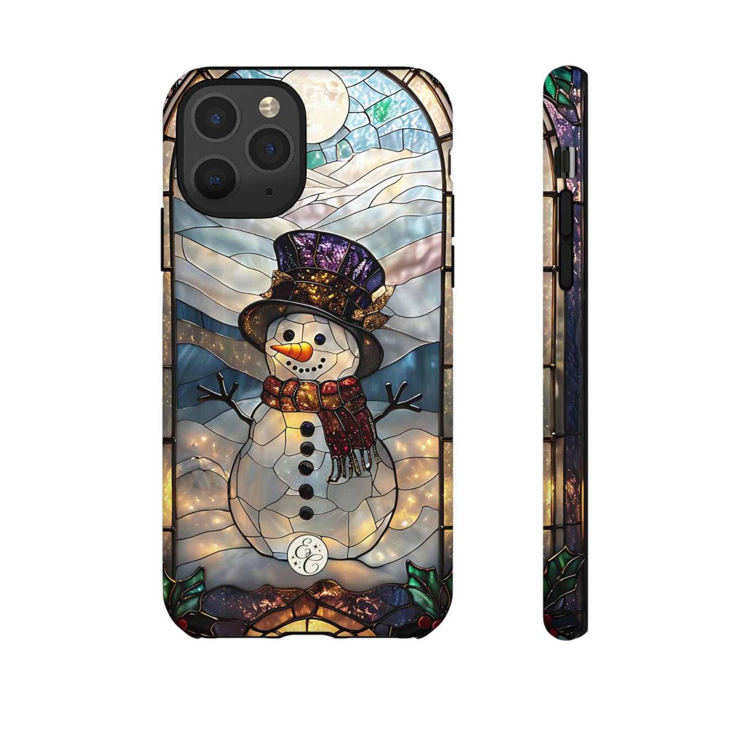 Snowman Stained Glass Tough Phone Case