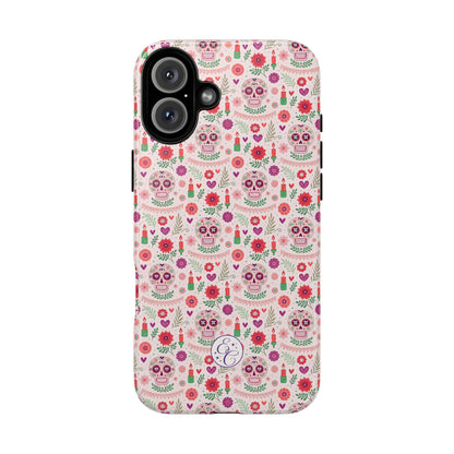 Pink Boho Day of the Dead Tough Phone Case