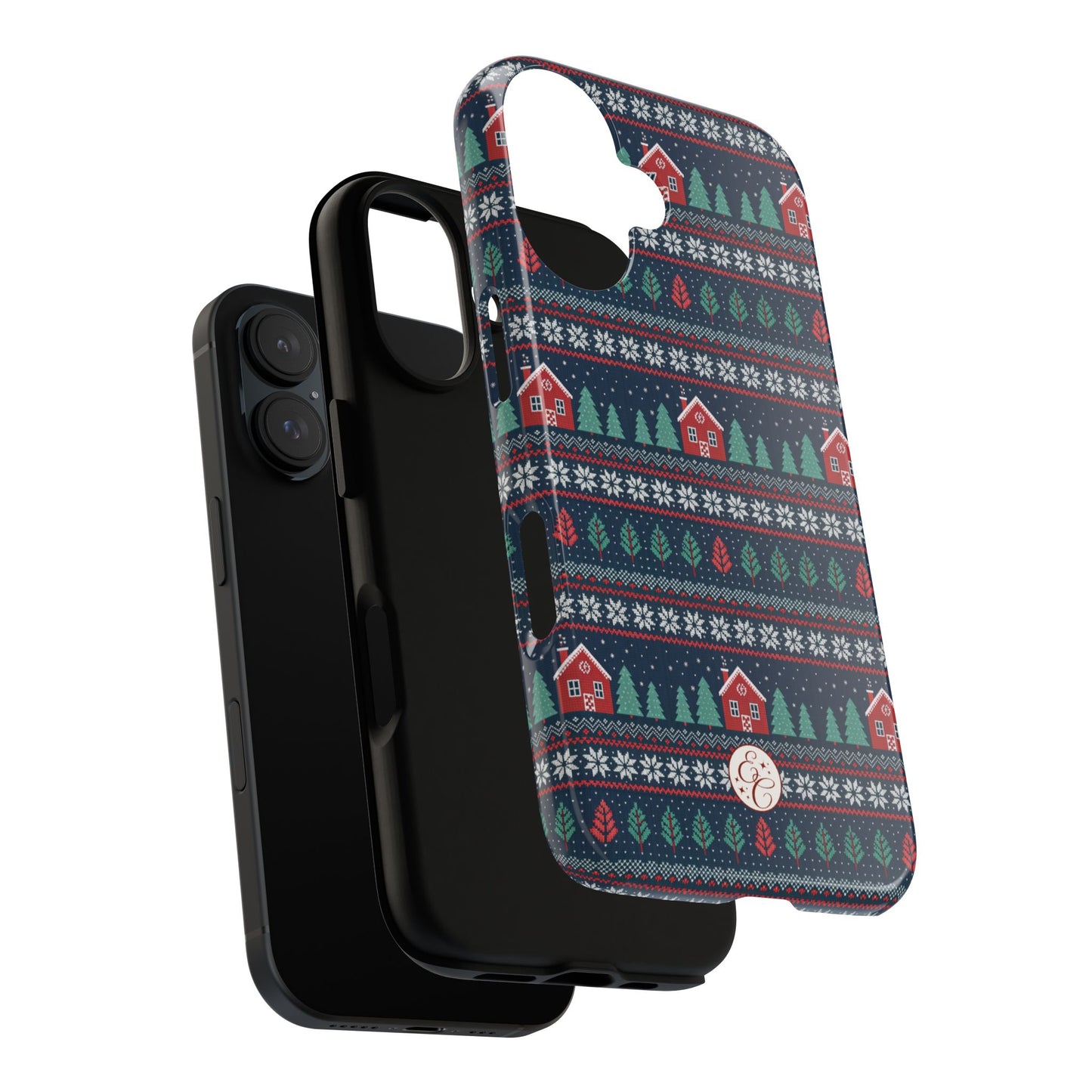 Winter Cottage Pattern Tough Phone Case