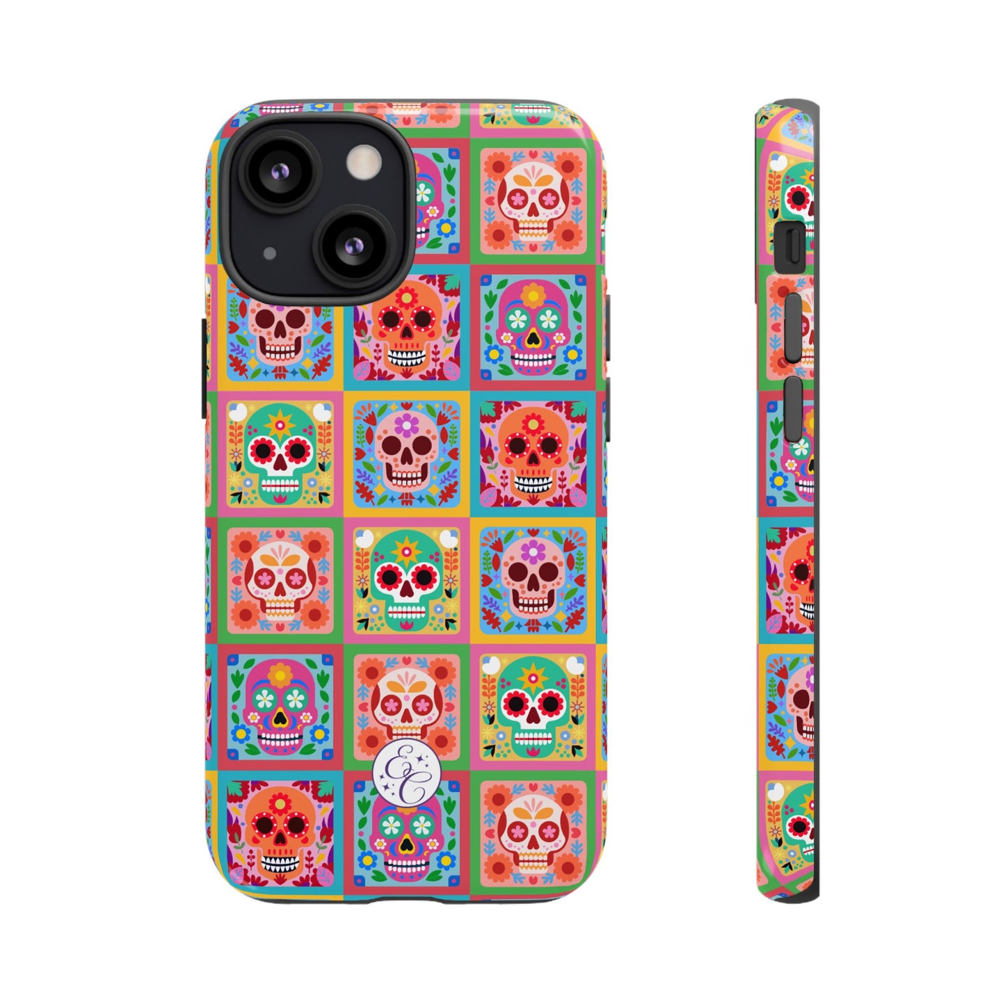Colorful Sugar Skull Pattern Tough Phone Case